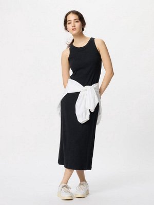UNIQLO - платье чашечками в рубчик - 09 BLACK