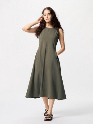 UNIQLO - ультраэластичное платье без рукавов - 56 OLIVE