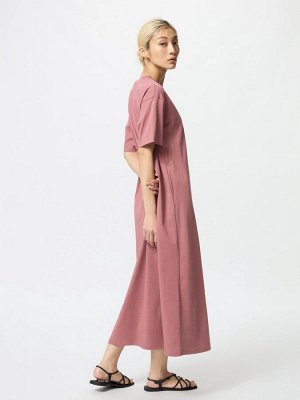 UNIQLO AIRism - платье-футболка из хлопка увеличенной длины - 12 PINK