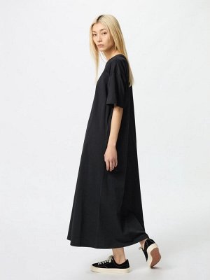 UNIQLO AIRism - платье-футболка из хлопка увеличенной длины - 09 BLACK