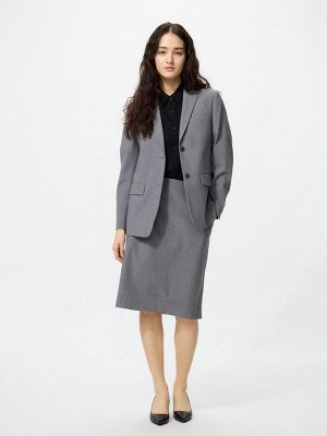 UNIQLO - классическая юбка-карандаш средней длины - 05 GRAY