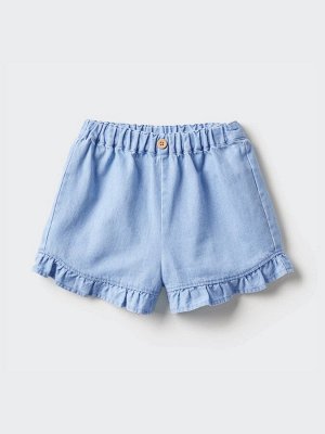 UNIQLO - джинсовые легкие шорты с оборками - 63 BLUE
