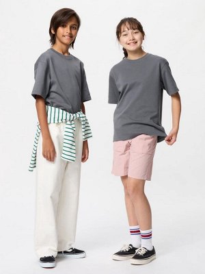 UNIQLO AIRism - хлопковая футболка с круглым вырезом - 07 GRAY