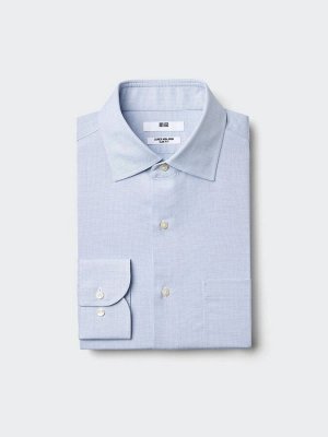 UNIQLO - тонкая хлопковая рубашка в мелкую клетку - 64 BLUE