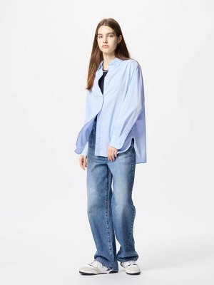 UNIQLO - хлопковая базовая рубашка - 61 BLUE