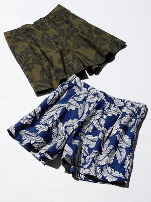 UNIQLO - легкие хлопковые шорты с дизайном - 68 BLUE