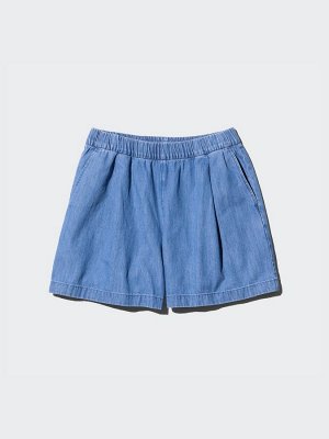 UNIQLO - легкие джинсовые шорты из хлопка - 65 BLUE