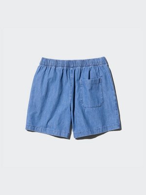 UNIQLO - легкие джинсовые шорты из хлопка - 65 BLUE