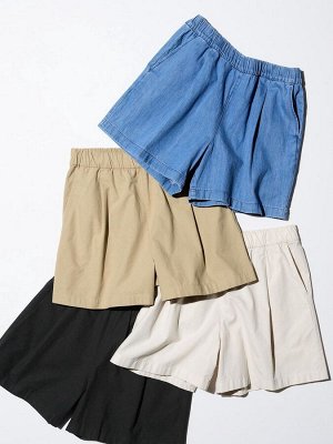 UNIQLO - легкие джинсовые шорты из хлопка - 65 BLUE