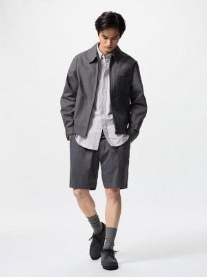 UNIQLO Stretch Easy Shorts – комфортные шорты из твила с эластичным поясом - 08 DARKGRAY