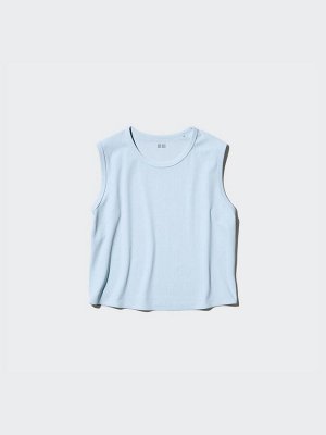 UNIQLO AIRism - мягкая майка в рубчик - 00 WHITE