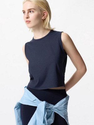 UNIQLO AIRism - мягкая майка в рубчик - 69 NAVY