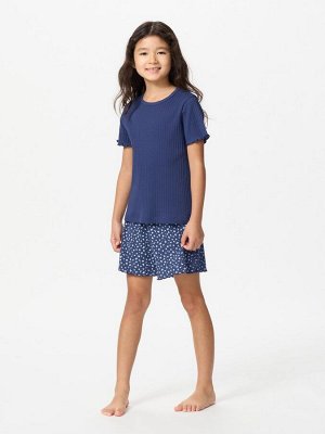 UNIQLO - домашний комплект в рубчик для девочек - 66 BLUE