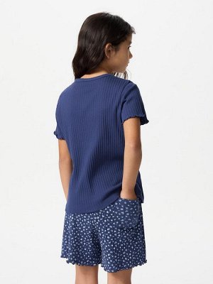 UNIQLO - домашний комплект в рубчик для девочек - 66 BLUE