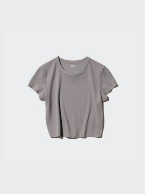 UNIQLO AIRism - мягкая укороченная футболка - 00 WHITE