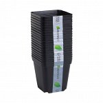 Горшок для рассады, 200 мл, d = 6,5 см, h = 7 см, пластик, чёрный, Greengo