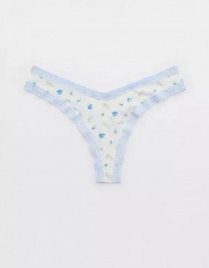 SMOOTHEZ Microfiber Lace Thong Underwear