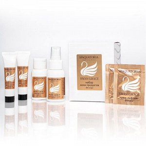 Spaquatoria Набор Swan Grace (пептидный тоник 50 мл , гидрофильное масло 50 мл , дневной крем 15 мл , ночной крем 15 мл , саше для век 3 шт ) 140 мл