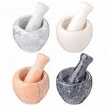 Ступка с пестиком, 10x7, 5см, мрамор, 4цвета