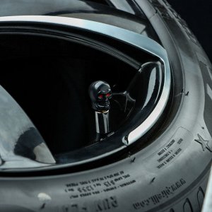 Колпачок на вентиль TORSO, "Череп", черный, набор 4 шт