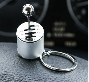 Брелок для ключей автомобиля Cartage, рычак кпп, металл, хром