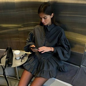 Костюм трикотажный с юбкой и рубашкой, женский