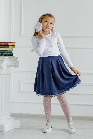 Юбка т-синяя с кружевом в школу - Dress Code
