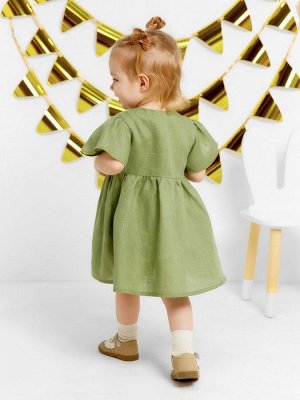 Платье детское Крошка Я Linen, -74, зеленый