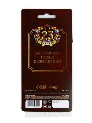 Ароматизатор в машину бумажный «23 Февраля», аромат океан, 7.5x16.5 см