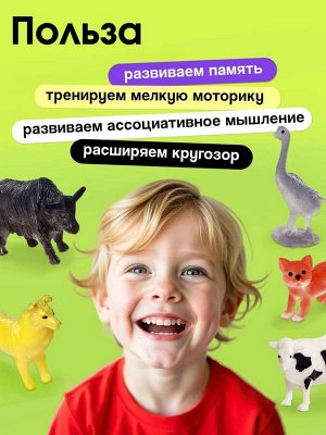 Развивающий набор «Домашние животные», по методике Домана, 9 карточек, 3-6 лет
