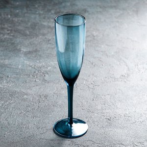 Бокал для шампанского Доляна «Пиаф», 220 мл, цвет синий