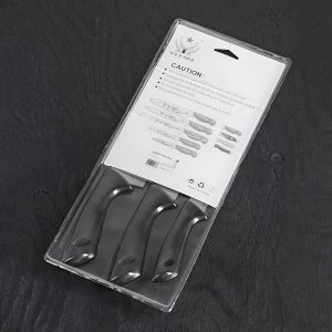 СИМА-ЛЕНД Набор кухонных ножей «Энеолит», 3 предмета: лезвие 8,5 см, 15 см, 17 см, цвет чёрный