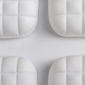 Форма для муссовых десертов и выпечки Доляна «Перина», 29x17x3 см, 6 ячеек (6,5x6,5 см), цвет белый