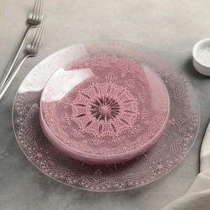 Сервиз столовый на 6 персон "Бисерное кружево 2": 6 тарелок 20 см, 1 тарелка 30 см