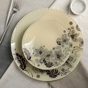 Сервиз столовый на 6 персон "Бисерное кружево": 6 тарелок 20 см, 1 тарелка 30 см