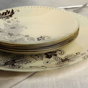 Сервиз столовый на 6 персон "Бисерное кружево": 6 тарелок 20 см, 1 тарелка 30 см
