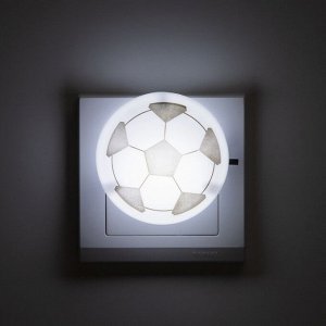 Ночник "Футбольный мяч" LED бело-черный 7х6х6,5 см RISALUX