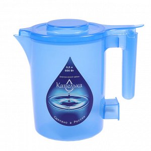 Чайник электрический "Капелька", пластик, 0.5 л, 600 Вт, синий