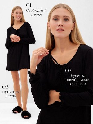 Сорочка женская MINAKU, цвет чёрный