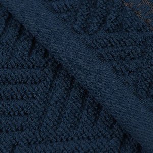Полотенце кухонное махровое, 30х50 см, 450 г/м2, 100% хлопок, Barkas, Листопад, темно-лазурное, Узбе