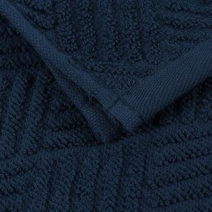 Полотенце кухонное махровое, 30х50 см, 450 г/м2, 100% хлопок, Barkas, Листопад, темно-лазурное, Узбе