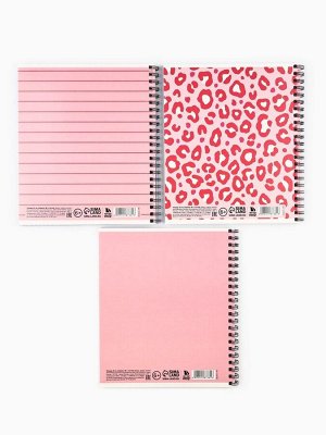 Тетрадь в клетку, 48 л., А5, на спирали, блок №1, Pink, МИКС