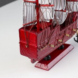 Сувенирная модель корабля «Вингилот», борта красное дерево, паруса белые, 4x20x20 см