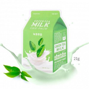 A'PIEU Успокаивающая маска с экстрактом зеленого чая и гамамелиса Green Tea Milk One-Pack
