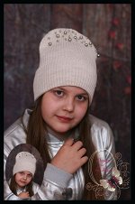 Вязаная шапка «Бажена»(св.беж)