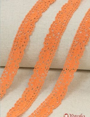 Кружево хлопок-90%, п/э-10%, 25мм, цв.винтажно-оранжевый