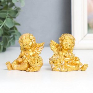 Фигурка полистоун «Ангел с розочками», 4x5.5x5.5 см, МИКС
