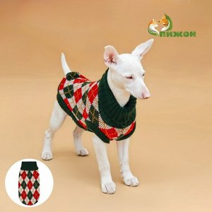 Свитер "Шахматы", 2XL (ДС 34, ОШ 34, ОГ 32-51 см)