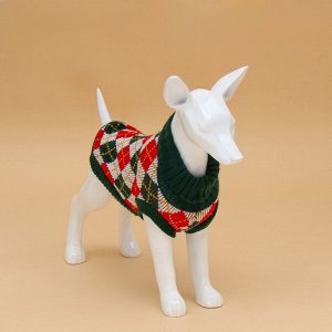 Свитер "Шахматы", 2XL (ДС 34, ОШ 34, ОГ 32-51 см)