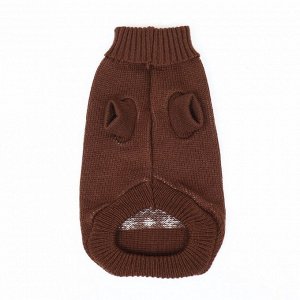 Свитер "Олень", XL (ДС 40, ОШ 33, ОГ 50 см), коричневый